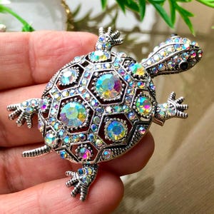 Schildkröte Brosche, Kristall Schildkröte Design Brosche, Strass Schildkröte, Schildkröte Schmuck Brosche Pin, Sealife Schildkröte Schmuck Geschenk