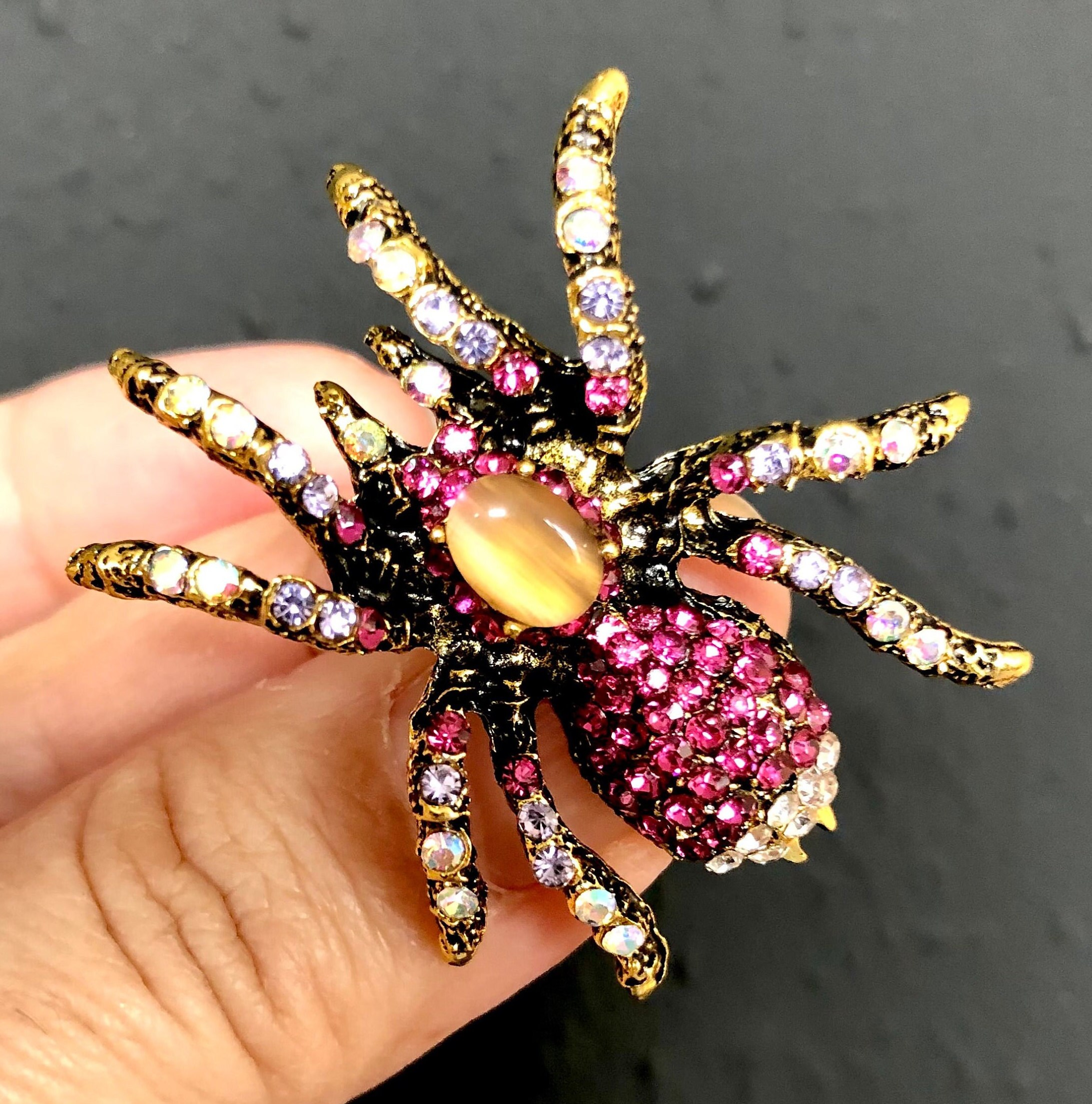 Spilla A Forma Di Ragno Con Cristalli – Misura Unica, Finitura Rodiata, 52x70 Mm - 5
