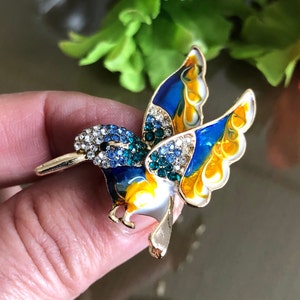 Kolibrie broche, kleine broche, kolibrie sieraden broche, vogel broche, kolibrie cadeau, kolibrie aanwezig afbeelding 2