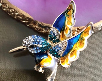 Kolibrie broche, kleine broche, kolibrie sieraden broche, vogel broche, kolibrie cadeau, kolibrie aanwezig