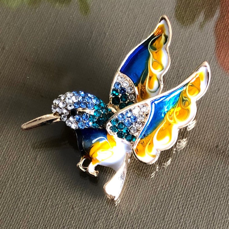 Kolibrie broche, kleine broche, kolibrie sieraden broche, vogel broche, kolibrie cadeau, kolibrie aanwezig afbeelding 6