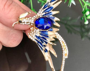 Broche Papillon Bleu Avec Strass - Fantaisie - Alliage - Neuf Sans Emballage