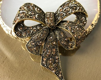 Rhinestone Bow Brooch Pin, Decorative Scarf Brooch