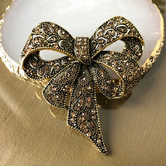 Bow Brooch Pin Bow Brooch Scarf Brooch Pin Brooch for Shawl Decorative Bow Brooch Large Rhinestone Bow Brooch Gift Etsy