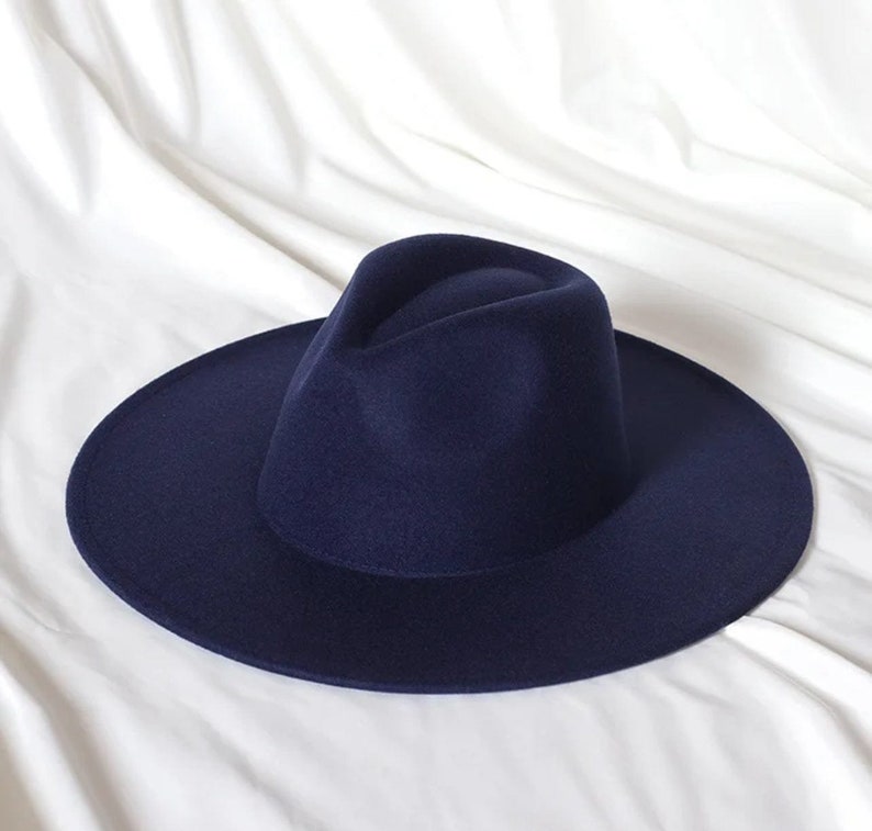 Wide Brim hat, Fedora hat, flat brim, stiff brim, fedora for men, fedora for women, Best Seller image 2