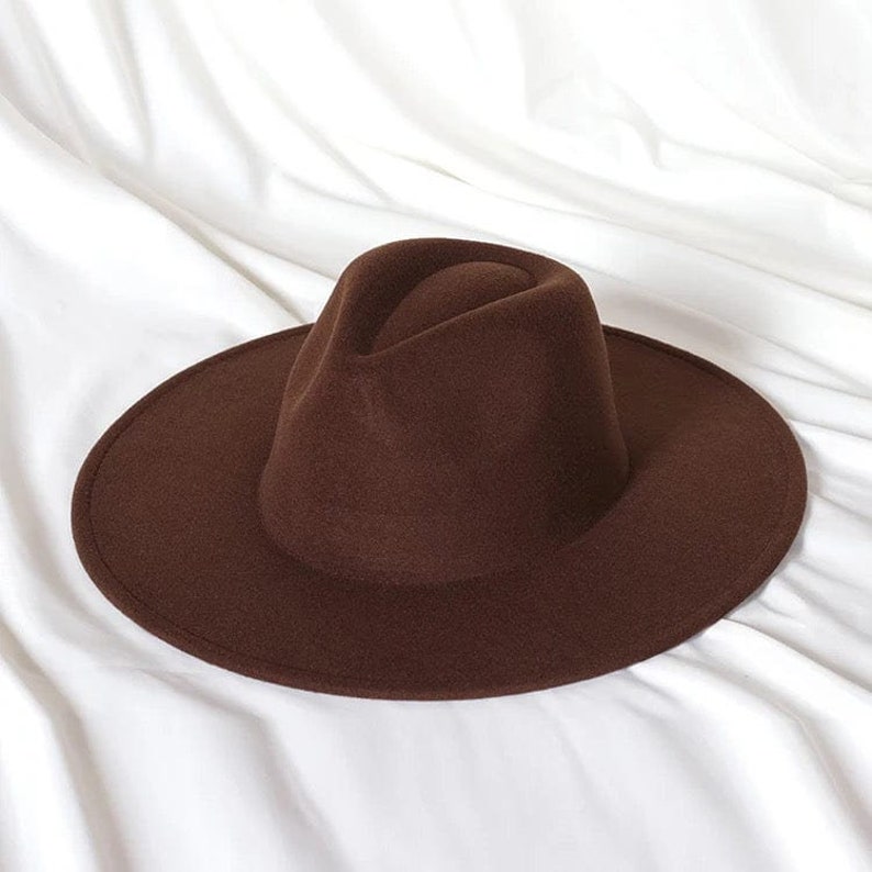 Wide Brim hat, Fedora hat, flat brim, stiff brim, fedora for men, fedora for women, Best Seller image 5