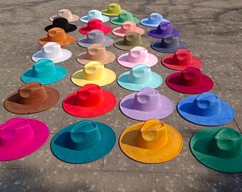 Wide Brim hat, Fedora hat, flat brim, stiff brim, fedora for men, fedora for women, Best Seller