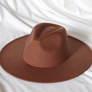 Wide Brim hat, Fedora hat, flat brim, stiff brim, fedora for men, fedora for women, Best Seller image 3