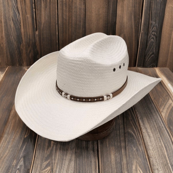 Handmade Straw Cowboy hat, Womens Straw Hat, Mens Beach Hat, Summer Hat, Panama Wide Brim, SPF Sun Hat, Straw Bolero, Wide Brim, Fedora