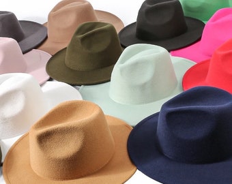 Kid Hats, Children Hats, Fedora for girl, Fedora for boy, Solid Fedoras, Wide Brim, Festival Hat Fedora, Stiff Brim Fedora, Gift
