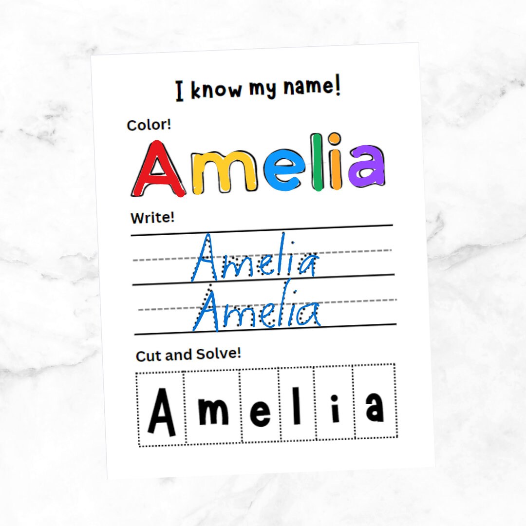 Custom Name Tracing Worksheet - Etsy