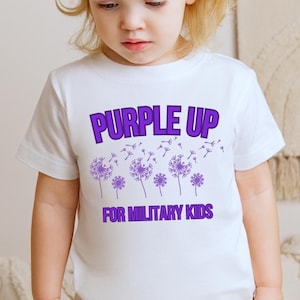 Purple Up for Military Kids Shirt, Month of the Military Child TShirt, Purple Up Toddler Tee, Military Child Gifts, Dandelion Kid T Shirt