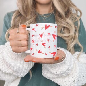 Heart Coffee Mug, Heart Coffee Cup, Gift for her, Valentines Day Mug, Cute Love Mug, Valentine gift, Galentine&#39;s Day cup, Love Coffee Mug