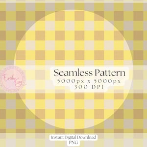 Yellow Plaid Seamless Pattern, Spring Plaid Digital Print, Yellow Checkered Files, Check Repeat Surface Patterns, Pastel Seamless Pattern