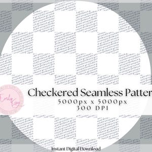Transparent Checker PNG, White Checkerboard Seamless Pattern, Clear Checkered Repeat Pattern Design, Check Repeating Fabric Sublimation File