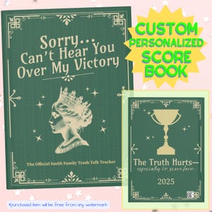 Libro de puntuación para noches de cartas personalizado, hoja de puntuación de juegos de mesa personalizada, regalo de inauguración de la casa para noches de juegos, bloc de notas para anotar cartas de pareja