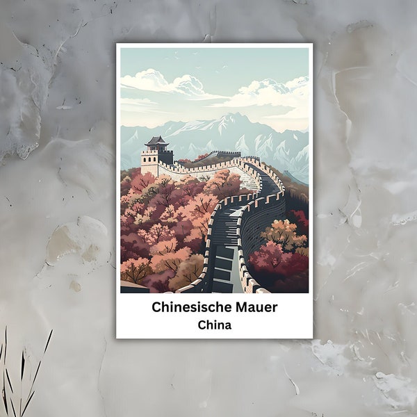 Die Chinesische Mauer als Reiseposter, China Travel Poster