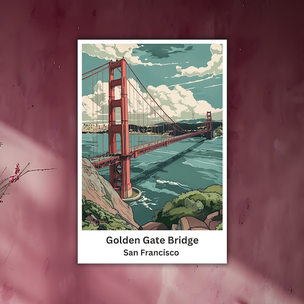 Reise Poster Golden Gate Bridge San Francisco