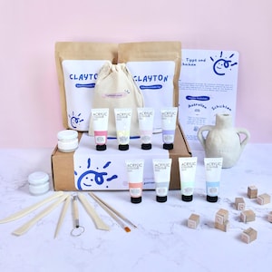 Clayton Pottery Set, DIY Home Pottery Kit, Pottery at Home