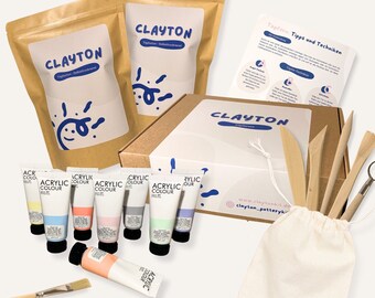 Clayton Pottery Set, DIY Home Pottery Kit, Home Pottery