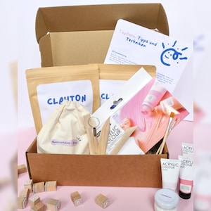 ClaytonKit Töpferset DIY Home Pottery Kit zuhause Töpfern ohne Brennofen Keramik Bastelset Töpferei DIY Geschenk Kreativset für Erwachsene