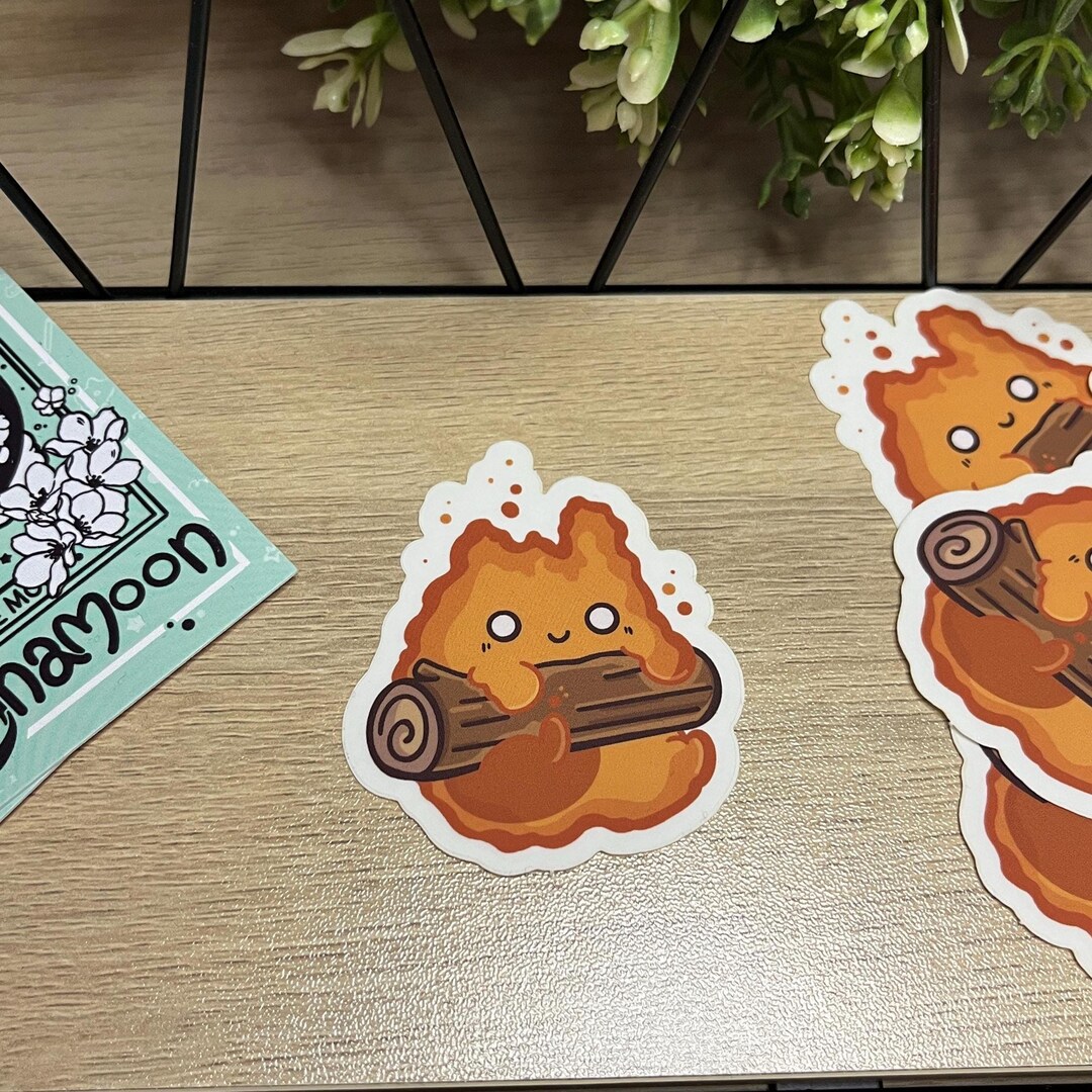 Calcifer Transparent Sticker – Transparent & Cute Vinyl Sticker / Cute ...