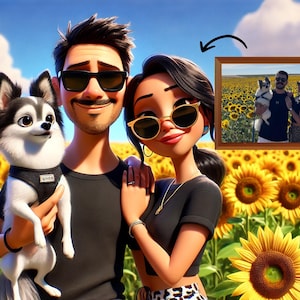 Custom Cartoon Portrait from Photo - Hand Drawn Family Art -Custom Digital Drawing for Him or Her - Instant Download - Up to 3 Characters