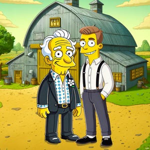 Custom Simpsons Style Portrait - Father's Day Gift for Dad, Child, Pet or Partner - 2 Person Yellow Cartoon - Digital Download Only