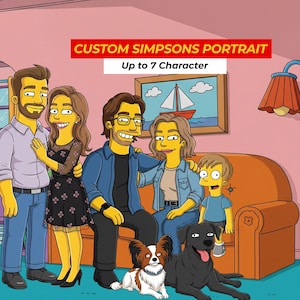 Custom Simpsons Family Portrait – Up to 7 Characters – Digital File