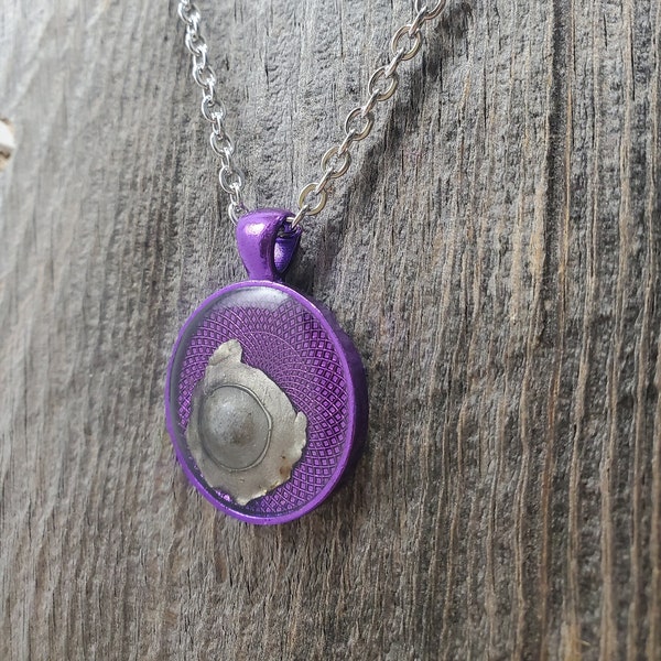 Fired 357 magnum Bullet necklace, purple pendant, resin pendant, bullet necklace, bullet jewelry, 357 Mag