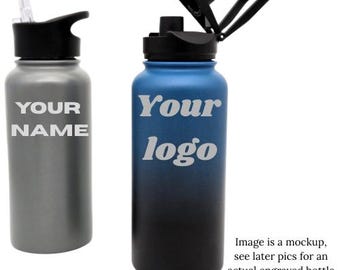 Customizable 32 oz insulated water bottle, Personalized water bottle, custom water bottle, logo water bottle, Personalized gift
