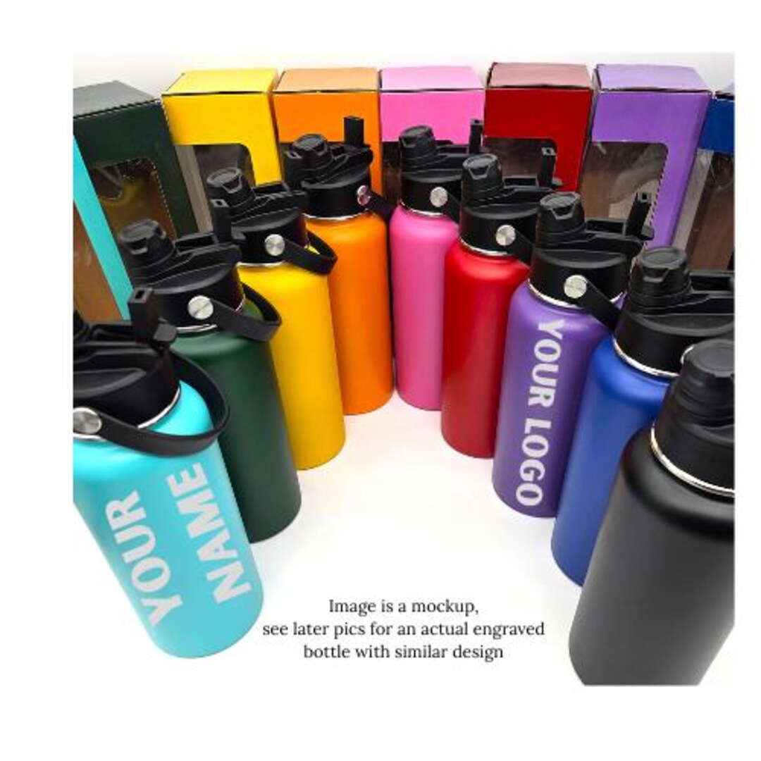 Custom Laser Engraved Water Bottle: 32 Oz Insulated Stainless Steel - Etsy