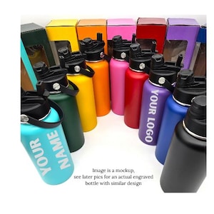 Customizable 32 oz insulated water bottle, personalized water bottle, custom water bottle, your logo water bottle