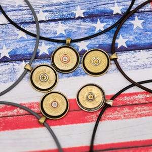 12 gauge shotgun necklaces, bullet jewelry, shotgun jewelry, bullet necklace, leather cord necklace