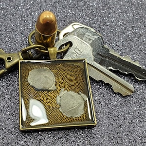 Fired 45 acp bullet keychain, bullet keychain, resin pendant, bullet jewelry, spent bullets