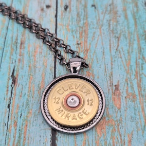 Shotgun necklace, bullet jewelry, bullet necklace, 12-gauge necklace, shotgun jewelry