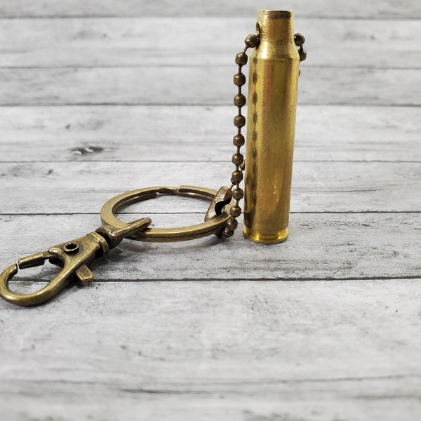 Fired 223 bullet case keychain, bullet keychain, bullet jewelry, 223 keychain, ball chain keychain