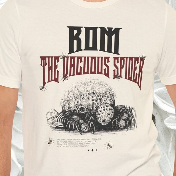 Rom The Vacuous Spider T-shirt, From Software, Bloodborn, Hidetaka Miyazaki, Soulslike, Dark Souls, Rom Spider, Funny Bloodborne, Amygdala