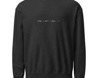 CTRL + Alt + Del: ICE - uniseks fleece sweatshirt met ronde hals