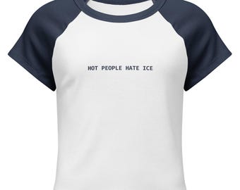 Hot People Hate Ice - baby-T-shirt met microrib-raglanmouwen