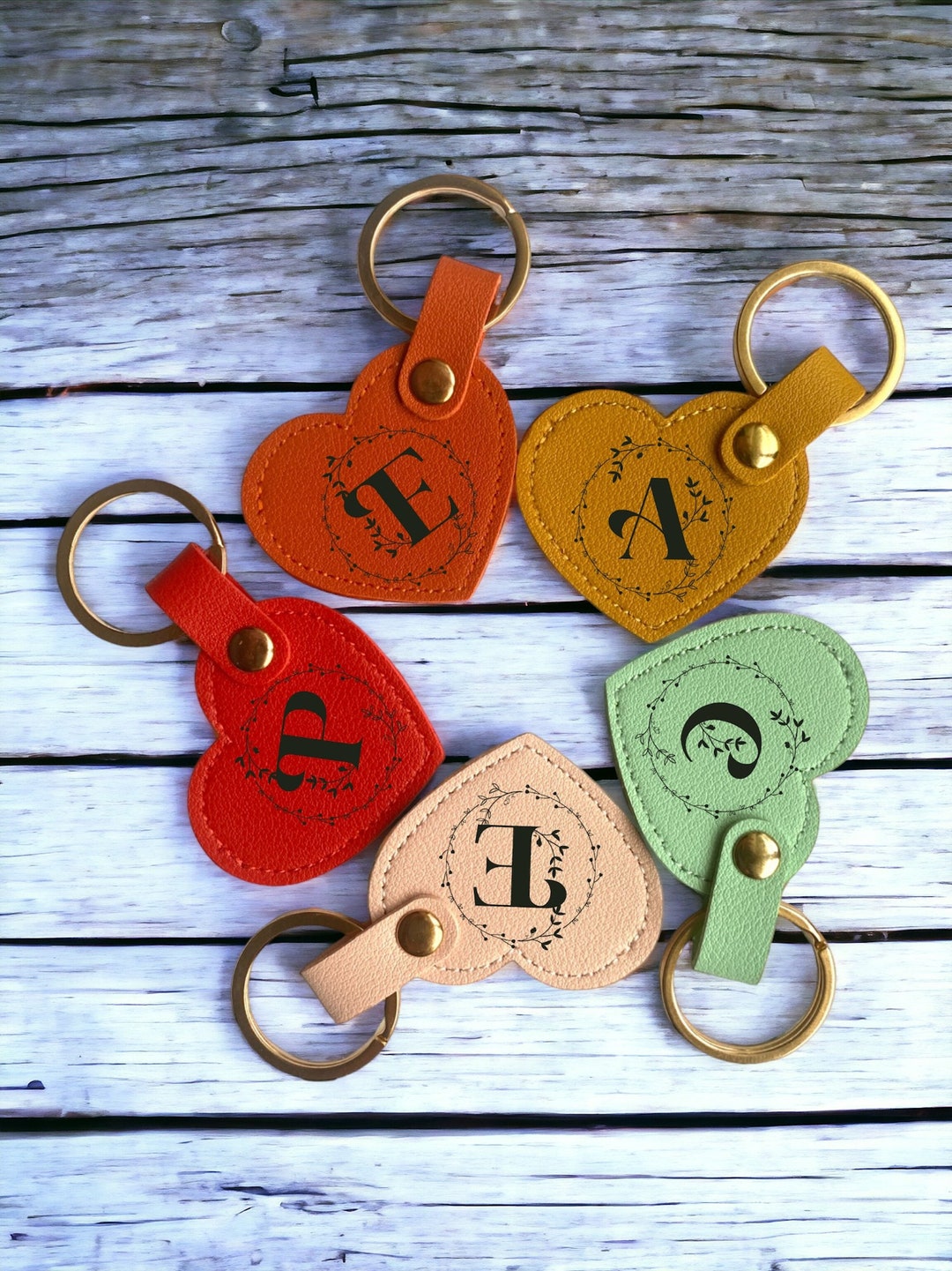 Heart Keychain for Girls, Custom Backpack Charm, Initial Name Keychain ...