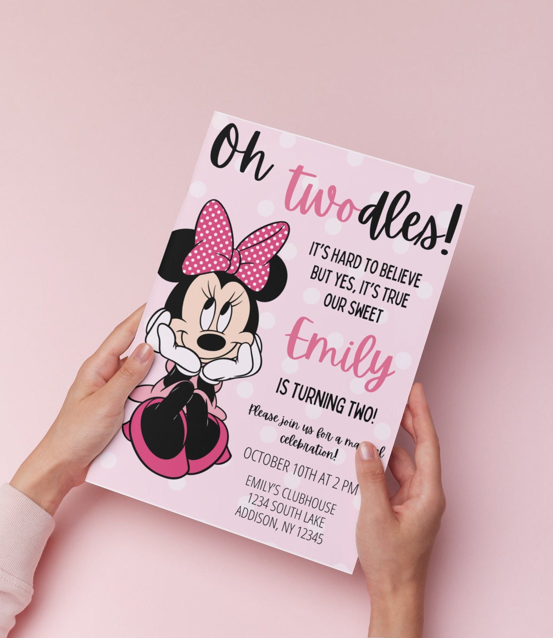 OH TWODLES Minnie Mouse birthday invite Digital download oh twodle invitation