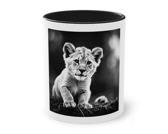 Baby Lion Two-Tone Coffee Mug, 11oz