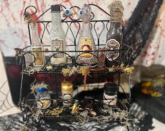 Halloween Apothecary Shelves with bottles included