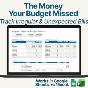 Presupuesto mensual y registro de gastos: facturas, fondos de amortización y gastos irregulares (Hojas de cálculo + Excel)