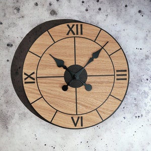 TACOMA RETRO Wooden Clock OAK Veneer