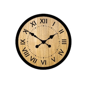 HUDSON RETRO Wooden Clock OAK Veneer