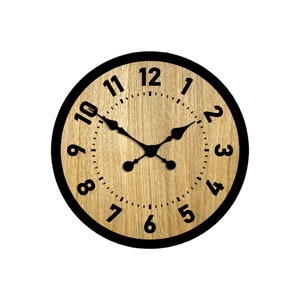 YUKON RETRO Wooden Clock OAK Veneer