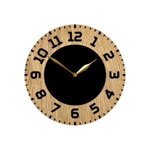 KANSAS Wooden Clock OAK Veneer