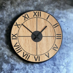 INDIANA Wooden Clock OAK Veneer Wood